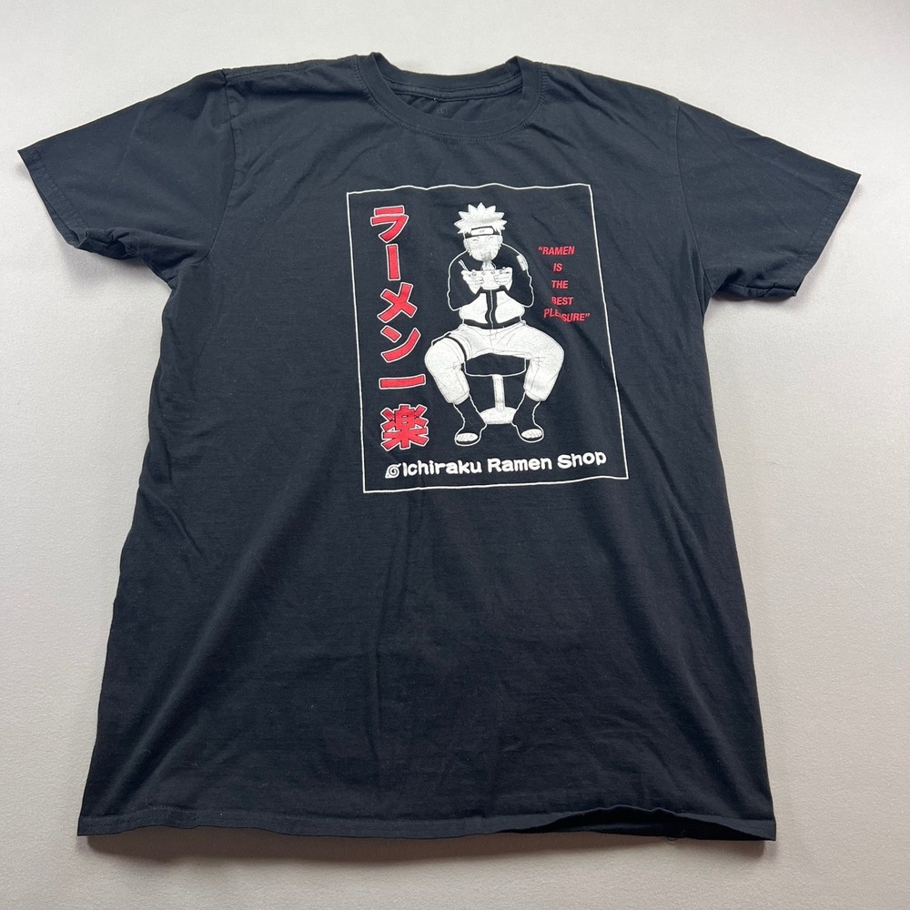 Naruto Shippuden T Shirt Mens L Black Naruto Eating At Th E Ichiraku Ramen Shop